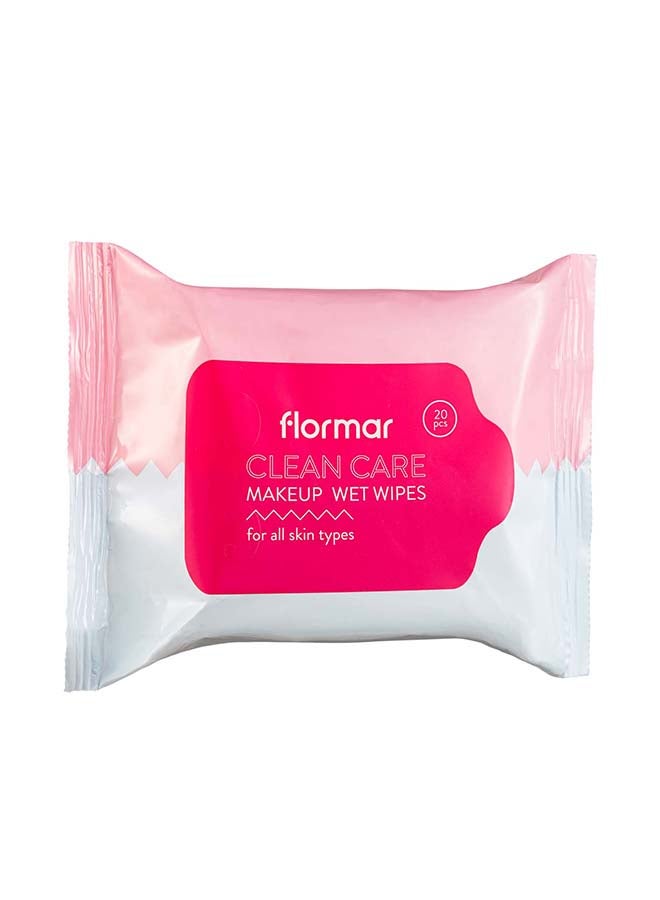 flormar Clean Care Wet Wipes Pack Of 20 White - Image 1