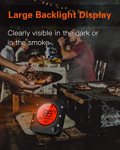 BFOUR Meat Thermometer Wireless Bluetooth, LCD Digital Meat Thermometer with Dual Probe, Wireless Remote BBQ Thermometer for Smoker Kitchen Cooking Grill Thermometer for Grilling BBQ Oven - Image 5