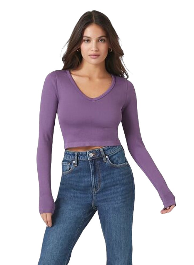 FOREVER 21 Seamless Long-Sleeve Crop Top - Image 1