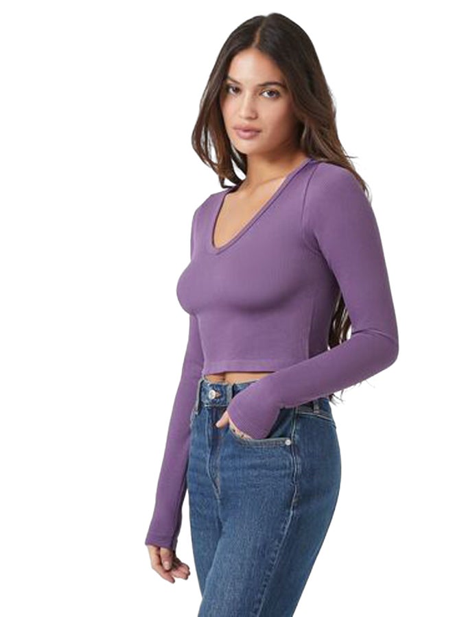 FOREVER 21 Seamless Long-Sleeve Crop Top - Image 3