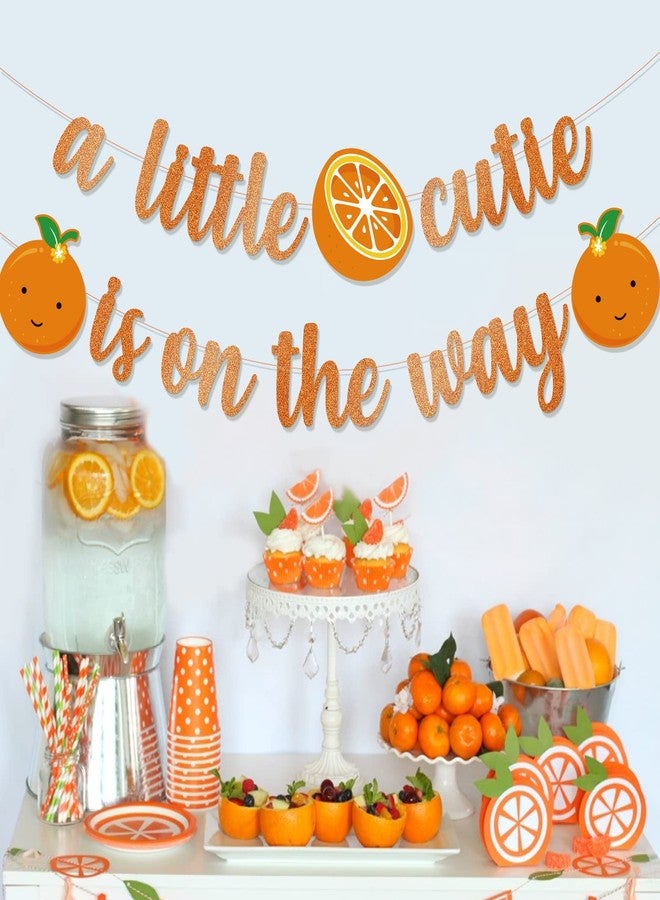 MZ.ogm A Little Cutie Is On The Way Baby Shower Decorations Banner Little Cutie Baby Shower Decorations Cuties Oranges Baby Announcement Cuties Oranges Pregnancy Announcement - Image 4