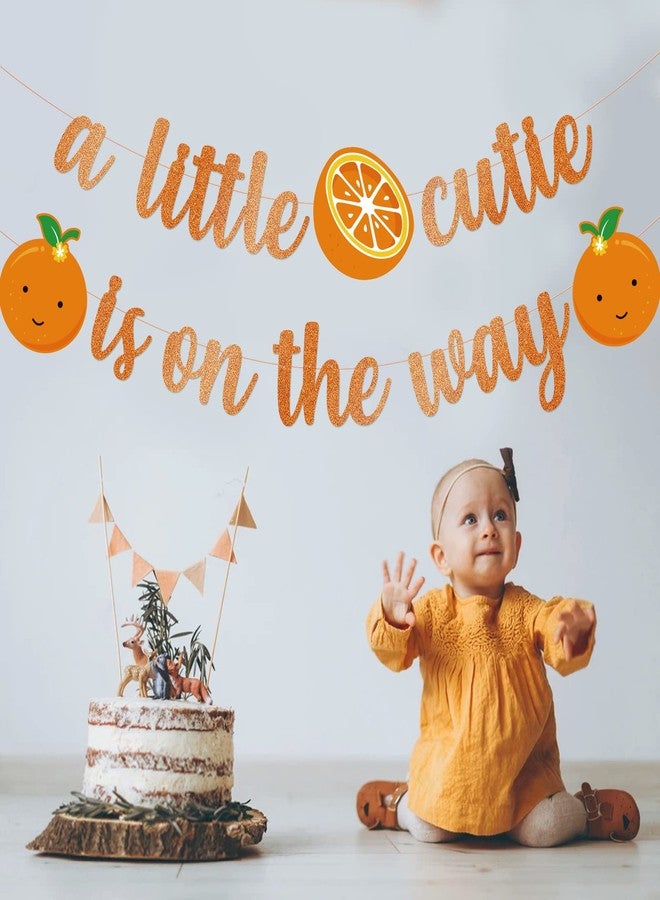 MZ.ogm A Little Cutie Is On The Way Baby Shower Decorations Banner Little Cutie Baby Shower Decorations Cuties Oranges Baby Announcement Cuties Oranges Pregnancy Announcement - Image 2