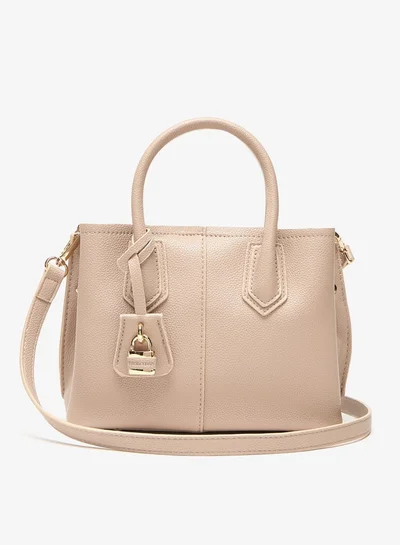 Flora Bella By Shoexpress Textured Tote Bag with Double Handle and Zip Closure