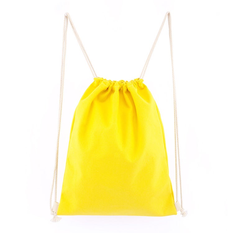Wholesale Colorful Eco-friendly Canvas Drawstring Backpack Yellow; 34*39; cotton