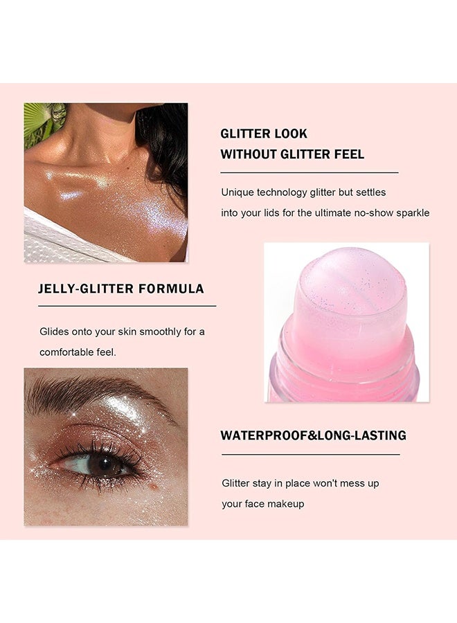Fit Colors Glitter，Roll-on Body Glitter Gel, Holographic Face Glitter Mermaid Body Shimmer, Chunky Sequins Hair Glitter Gel for Festival Party Rave Accessories Body Glitter Makeup - 02# - Image 4