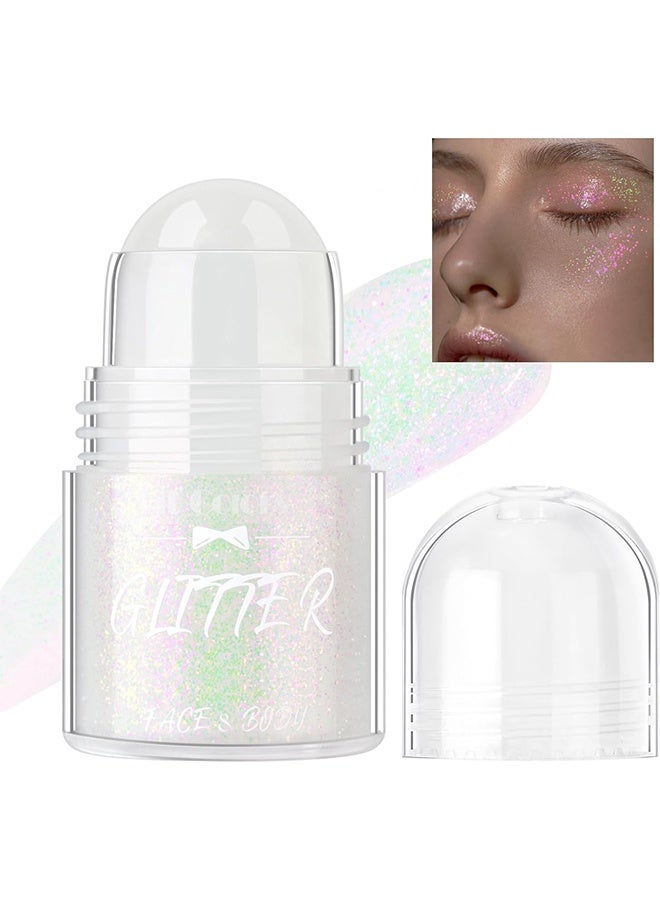 Fit Colors Glitter，Roll-on Body Glitter Gel, Holographic Face Glitter Mermaid Body Shimmer, Chunky Sequins Hair Glitter Gel for Festival Party Rave Accessories Body Glitter Makeup - 02# - Image 1