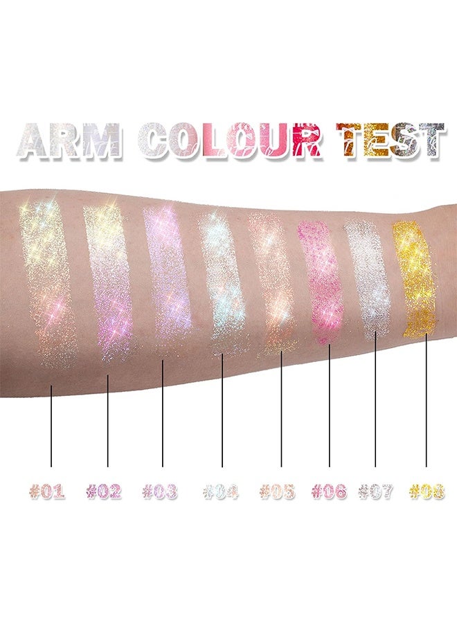 Fit Colors Glitter，Roll-on Body Glitter Gel, Holographic Face Glitter Mermaid Body Shimmer, Chunky Sequins Hair Glitter Gel for Festival Party Rave Accessories Body Glitter Makeup - 02# - Image 5
