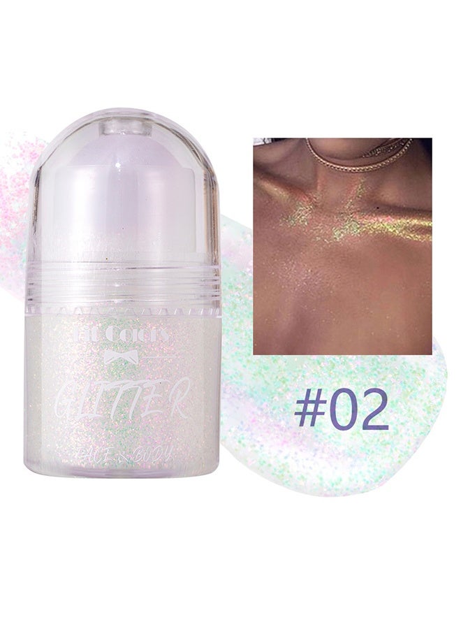 Fit Colors Glitter，Roll-on Body Glitter Gel, Holographic Face Glitter Mermaid Body Shimmer, Chunky Sequins Hair Glitter Gel for Festival Party Rave Accessories Body Glitter Makeup - 02# - Image 2