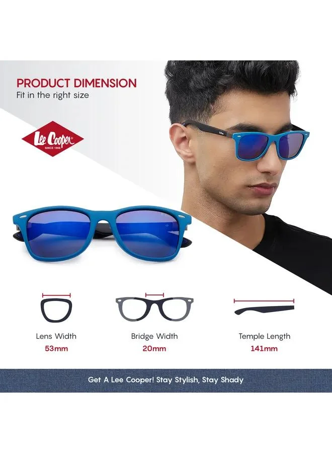 Lee Cooper Polarized Sunglasses Blue Mirror Frame Blue+Black Mirror Lens 53mm  - LC1215C03