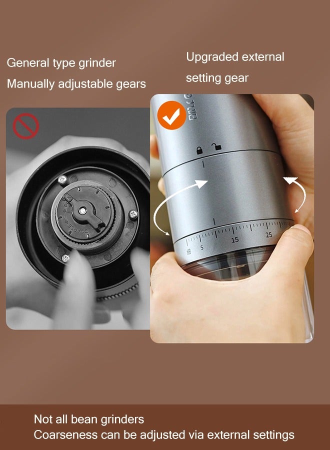 YELIN Portable Electric Burr Coffee Grinder with 38 Adjustable Settings, Rechargeable Coffee Grinder with LED Display, Cordless Coffee Mill for Travel, Camping, Office, Espresso, Pour Over, Etc - Image 3