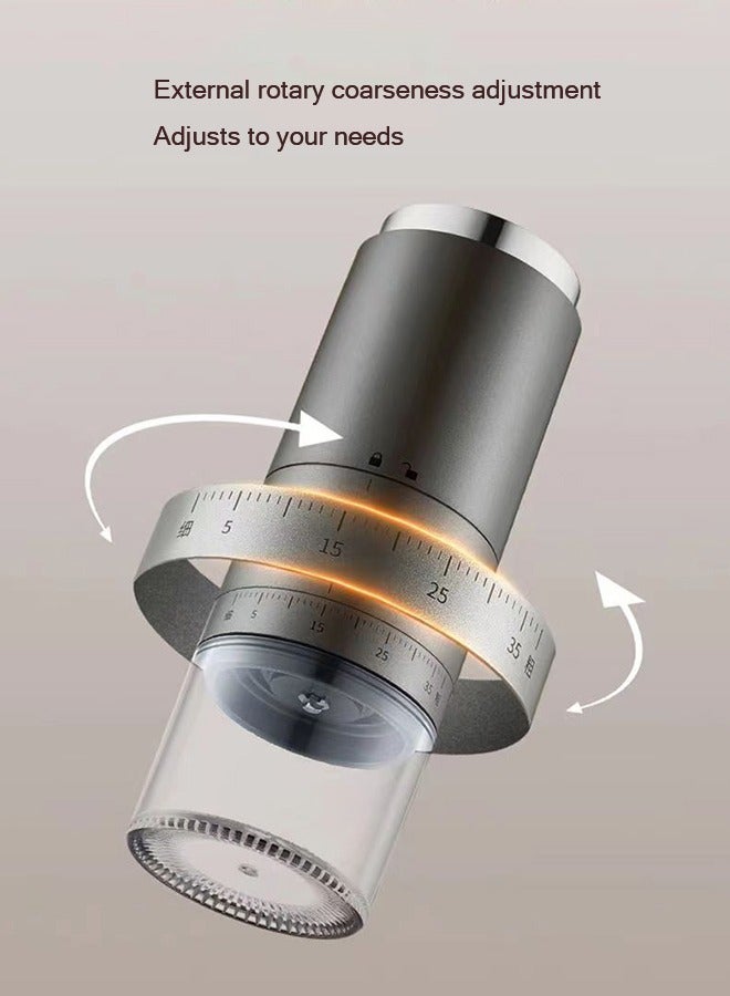 YELIN Portable Electric Burr Coffee Grinder with 38 Adjustable Settings, Rechargeable Coffee Grinder with LED Display, Cordless Coffee Mill for Travel, Camping, Office, Espresso, Pour Over, Etc - Image 4