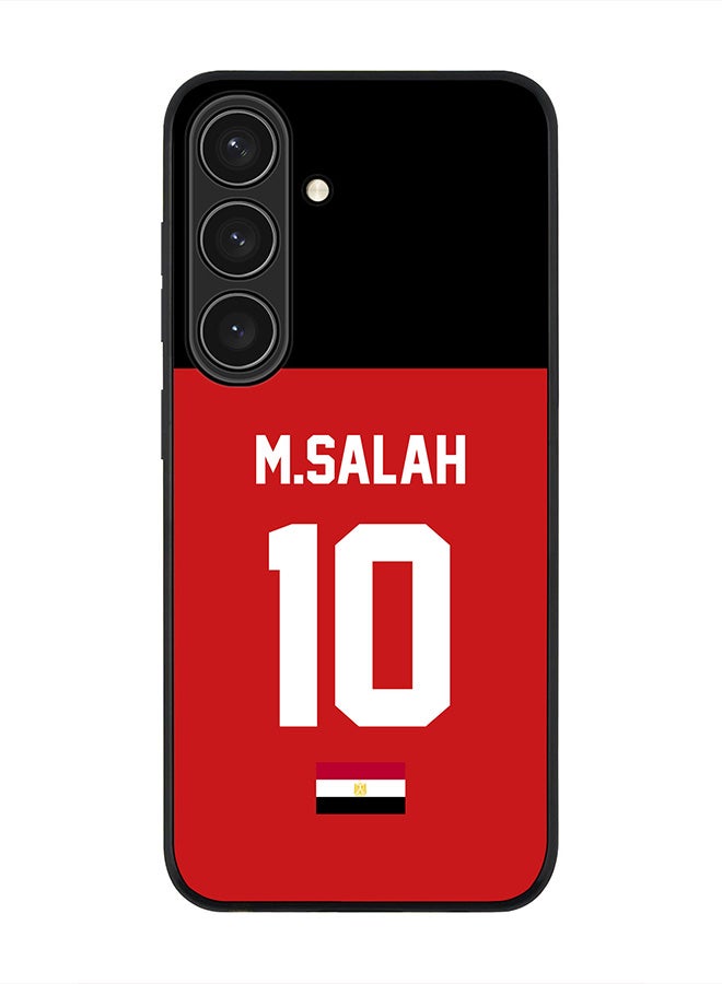Stylizedd Rugged Black edge case for Samsung Galaxy S24, Slim fit Soft Case Flexible Thin Cover- Football Team-Egypt, Player Name-M.Salah - Image 1