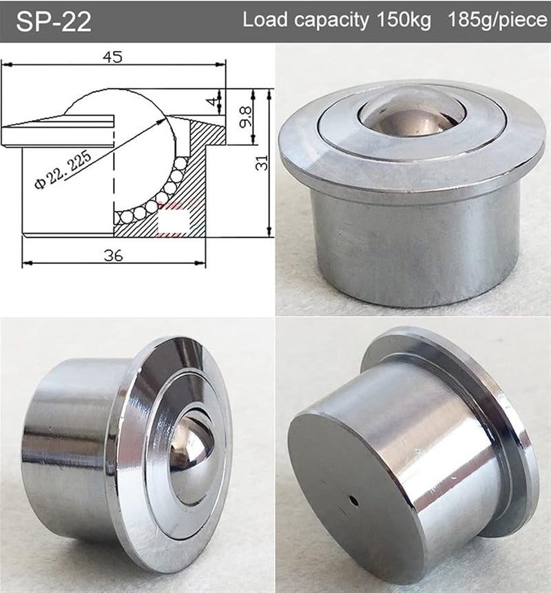 Universal Ball Bearing Casters Wheel SP 22 Flexible Transmission System Furniture Wheel 1 Piece - Image 3