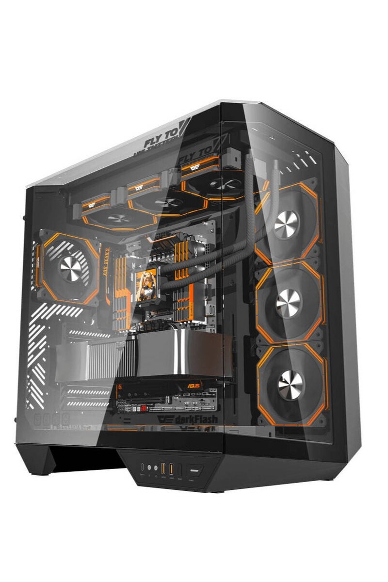 Truenort Hyper Vault Obsidian Black Gaming PC, AMD Ryzen 5-7600X,RTX 4060 , 32GB RAM, 1TB SSD, Liquid Cooler 360mm,Window 11 Pro, Black Case - Image 1