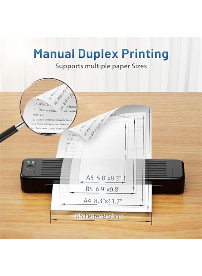 phomemo Portable Printers Wireless for Travel, P831 Bluetooth Thermal Transfer Printer Support US Letter/A4/A5/B5 Copy Paper, 300 DPI Mobile Inkless Printer for iOS, Android & Laptop  - Image 5