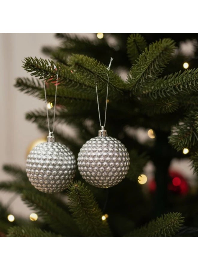 AKDC 2-Piece 10 cm Silver Shiny Christmas Hanging Ball Décor – Elegant Metallic Ornaments for Holiday Trees - Image 2