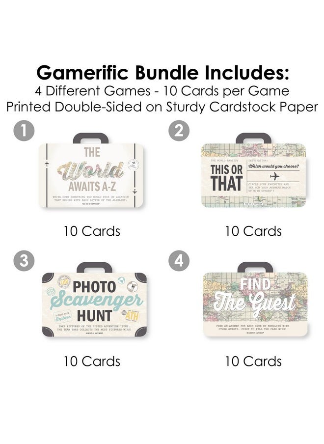 Big Dot of Happiness Big Dot of Happiness World Awaits - 4 Travel Themed Party Games - 10 Cards Each - Gamerific Bundle  - Image 3