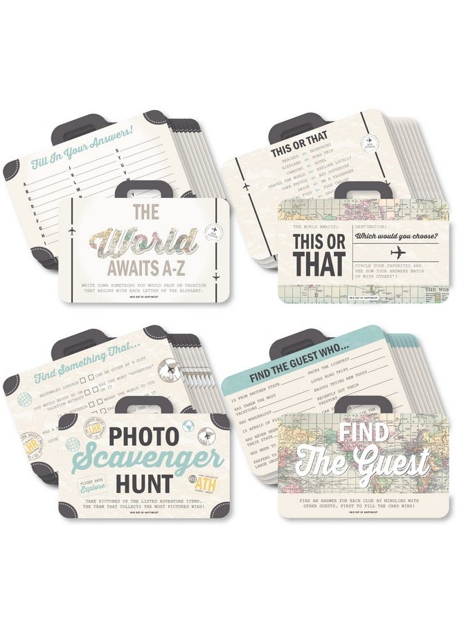 Big Dot of Happiness Big Dot of Happiness World Awaits - 4 Travel Themed Party Games - 10 Cards Each - Gamerific Bundle  - Image 1