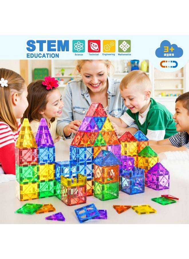 Soyee 52PCS Magnetic Tiles Toys for 3 Year Old Boys and Girls Magnetic Building Blocks STEM Learning Toys Sensory Montessori Toys for Toddlers Kids  - Image 5