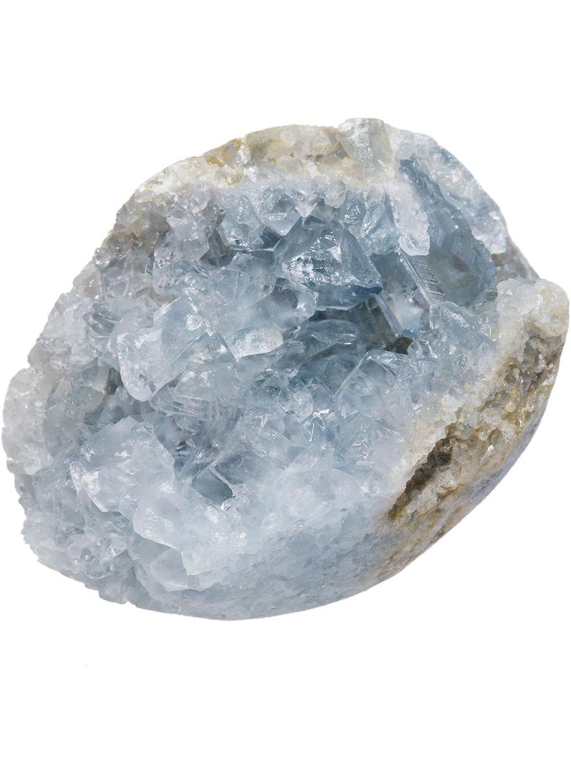 mookaitedecor mookaitedecor Natural Celestite Mineral Crystal Geode Cluster Specimen Stone for Crystals Healing Reiki Home Decoration(0.2lb-0.3lb) 