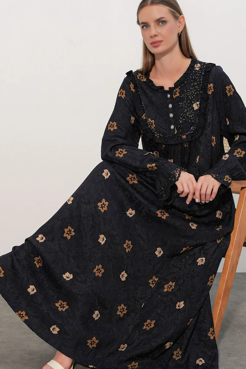 بيغ دارت BDART Women's Floral V-Neck Maxi Dress