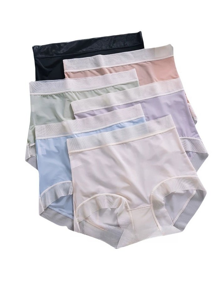 SKT Shiketro Women's 6 Pack Ribbed Briefs Soft Stretchy Mid Waist Breathable Panties, Ideal for All-Day Comfort  - Image 1