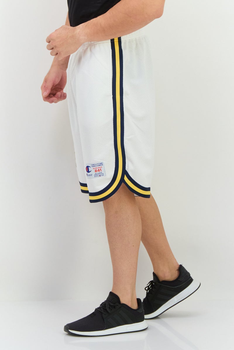 Champion Men Sportswear Fit Brand Logo Training Shorts, White Combo  - Image 2