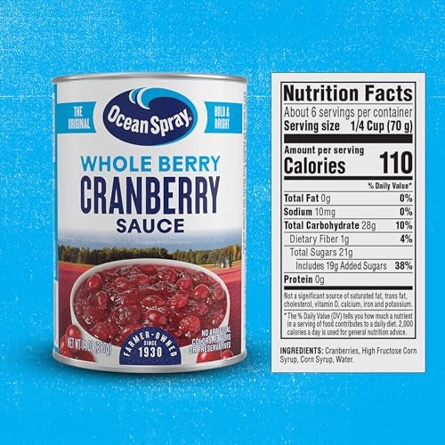 Ocean Spray Whole Cranberry Sauce Canned Side Dish 14 Oz Can Pack of 1 - Image 5