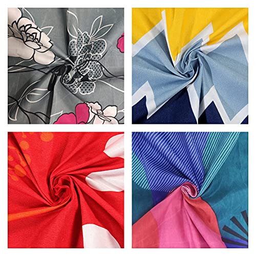 VAS COLLECTIONS VAS COLLECTION Single Printed Bedsheet Combo Pack of 4-144 TC Soft Brushed Microfiber - Set of 4 Bedsheet with 4 Pillow Cover - Breathable & Wrinkle Free - 8 Pcs Set | Multicolor - Image 2