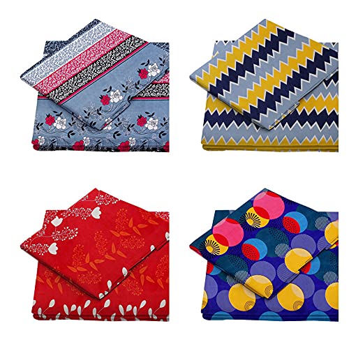 VAS COLLECTIONS VAS COLLECTION Single Printed Bedsheet Combo Pack of 4-144 TC Soft Brushed Microfiber - Set of 4 Bedsheet with 4 Pillow Cover - Breathable & Wrinkle Free - 8 Pcs Set | Multicolor - Image 3