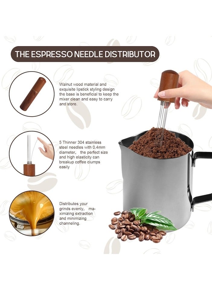 XiuWoo 23 PCS Espresso Tamper Set, with 51mm Espresso Tamper,WDT Tool,Frothing Pitcher,Tamper Mat,Barista Towel,Coffee Brush,Latte Art Pen and Decorative Stencils  - Image 3