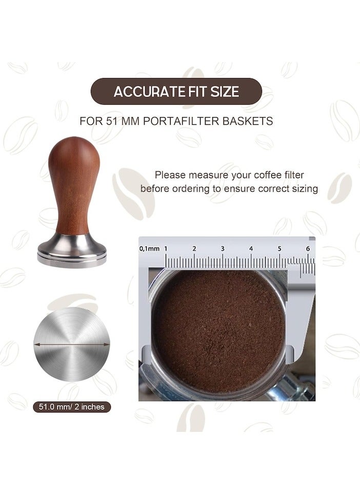 XiuWoo 23 PCS Espresso Tamper Set, with 51mm Espresso Tamper,WDT Tool,Frothing Pitcher,Tamper Mat,Barista Towel,Coffee Brush,Latte Art Pen and Decorative Stencils  - Image 4