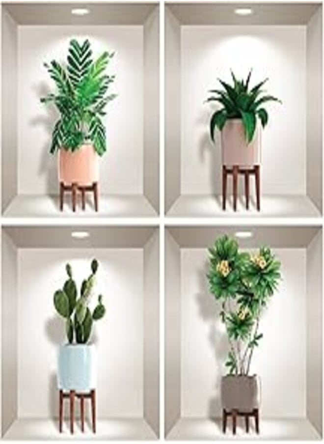 Generic - 3D Effect Sticker - Scandinavian plants and vases (60x60 cm) - Image 1