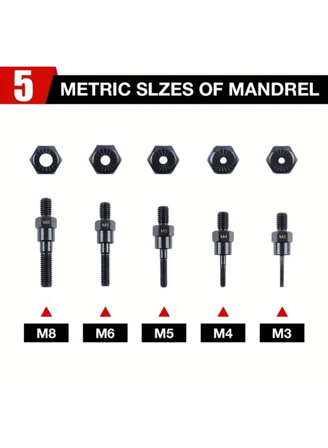 Rivet Nut Tool Adapter Kit M3 M4 M5 M6 M8 Portable Labor Saving Professional - Image 4