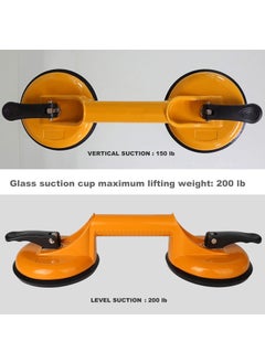 Alokrupswam Alokrupswam Glass Lifting Suction Cups Heavy Duty Vacuum Aluminum Alloy Handle Holder to Lift Large GlassFloor Gap FixerTile LifterMoving Window MirrorWindshield Removal 2 Pack Multicolour  - Image 5