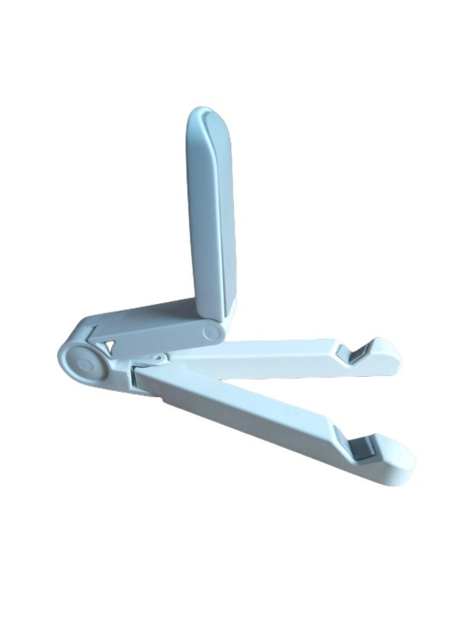 Desktop Mobile Phone Tablet PC Stand Desktop Multifunctional Folding Lazy Creative Portable Simple Stand-Color:White Opp Bag-Applicable Size:Opp Bag Packaging  - Image 1