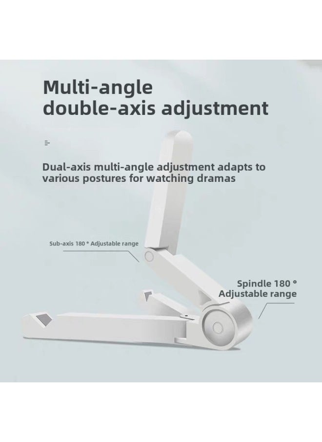 Desktop Mobile Phone Tablet PC Stand Desktop Multifunctional Folding Lazy Creative Portable Simple Stand-Color:White Opp Bag-Applicable Size:Opp Bag Packaging  - Image 3