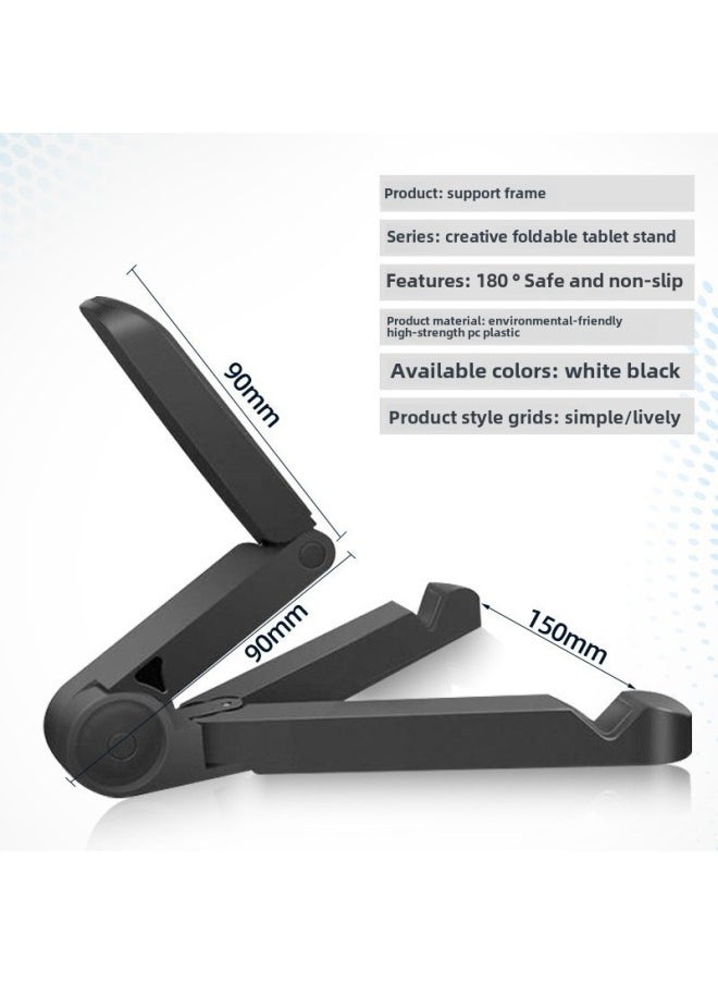Desktop Mobile Phone Tablet PC Stand Desktop Multifunctional Folding Lazy Creative Portable Simple Stand-Color:White Opp Bag-Applicable Size:Opp Bag Packaging  - Image 5