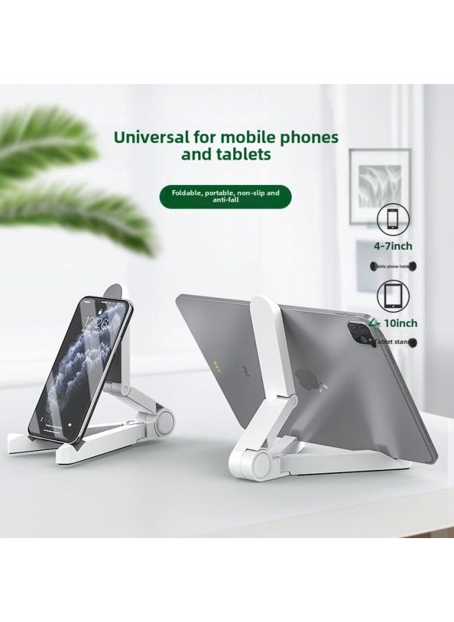 Desktop Mobile Phone Tablet PC Stand Desktop Multifunctional Folding Lazy Creative Portable Simple Stand-Color:White Opp Bag-Applicable Size:Opp Bag Packaging  - Image 2
