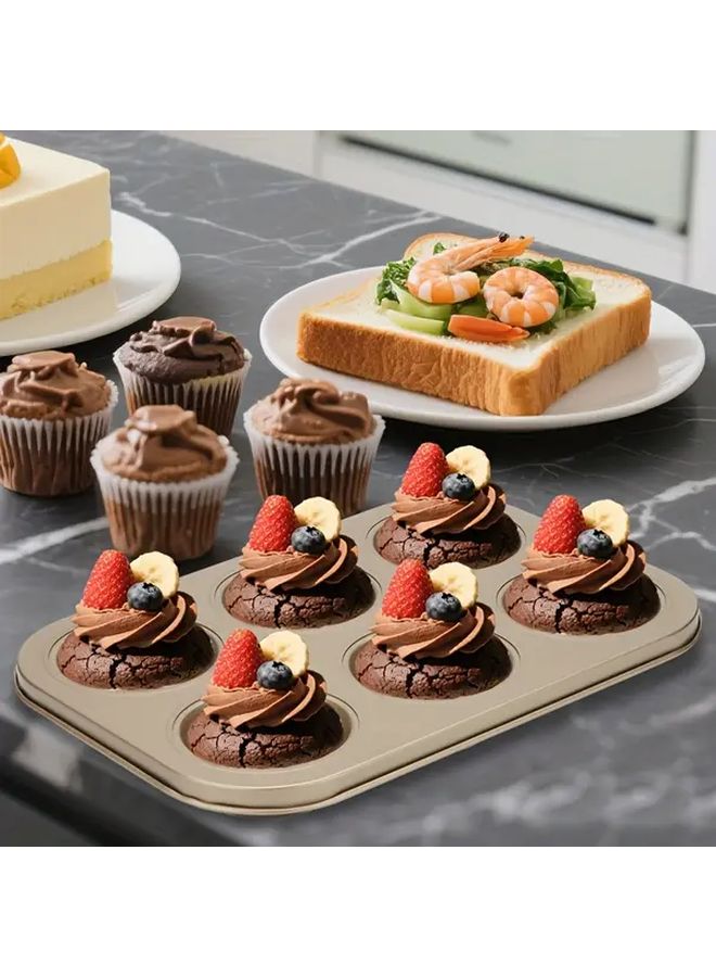 5pcs Set Baking Pan Set Toast Pan Pizza Baking Pan 6 Cup Muffin Cup Square Plate Cake Mold Black - Image 2