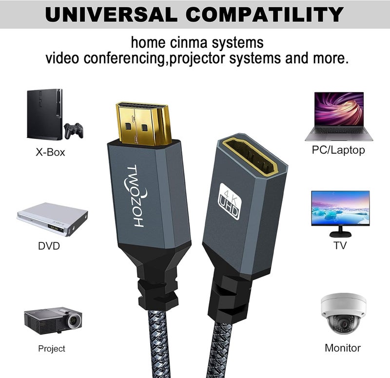توزوه كابل Long Mini HDMI إلى HDMI بطول 10 متر، يدعم توصيل الكاميرات الرقمية من نوع Nikon/Canon DSLR والكاميرات الفيديو وأجهزة اللابتوب والأجهزة اللوحية بدقة 720P/1080P. - Image 3