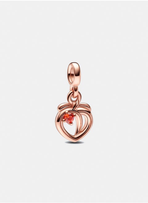 Peach 14k rose gold plated mini dangle with orange cubic zirconia
