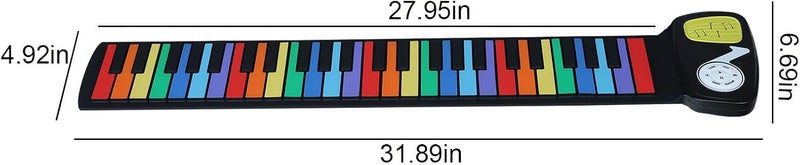 comfrt Roll Up Piano, Silicone Piano Pad, Portable 49 Keys Electric Organ Piano with Foldable Keyboard Musical Instruments Educational Gift for People of All Ages - Image 4