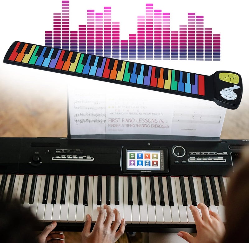 comfrt Roll Up Piano, Silicone Piano Pad, Portable 49 Keys Electric Organ Piano with Foldable Keyboard Musical Instruments Educational Gift for People of All Ages - Image 3