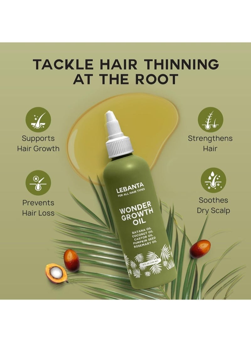 Wonder Batana Oil For Hair Growth - 100% Pure, Raw & Natural Blend With Organic Castor, Pumpkin Seed, Coconut and Rosemary Oil - Thicker, Stronger Hair For Men & Women Scalp (1 Pack) - Image 2