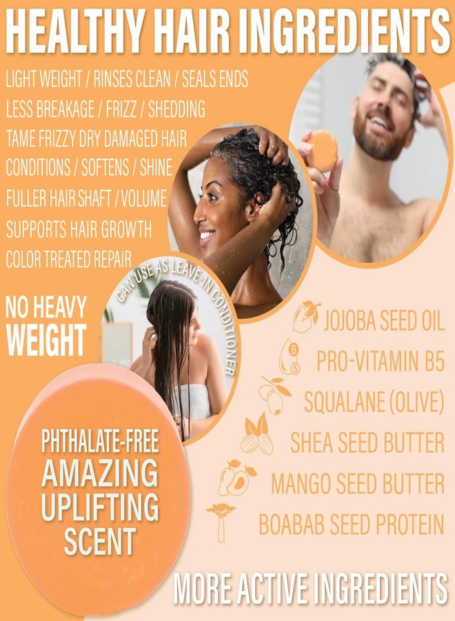 Luxiny Mango Shampoo and Conditioner Bar Set - Sulfate-Free, 1 Shampoo Bar (60g) & 1 Conditioner Bar (50g) for Normal/Dry Damaged Hair, Made in USA - Image 4