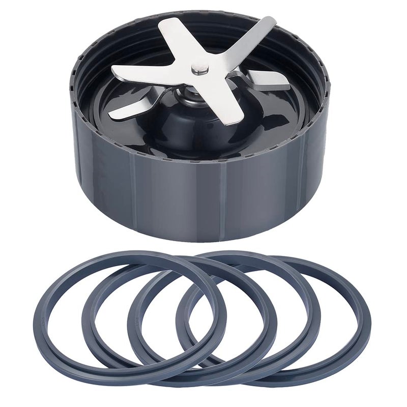 قطع غيار لجهاز نوتري بولت 1 قطعة شفرة استخراج بديلة و 4 حلقات مطاطية متوافقة مع خلاطات نوتري بولت 600 واط و 900 واط 5 قطع