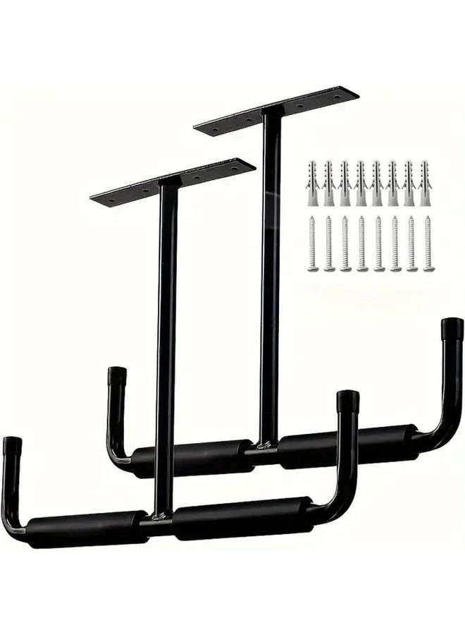2 Pack Heavy Duty Metal Storage Hooks Wall Ceiling Mounted Modern Non Slip Garage Finishing Solution Suitable For Autumn Winter Season Christmas And Halloween Gifts - Image 1