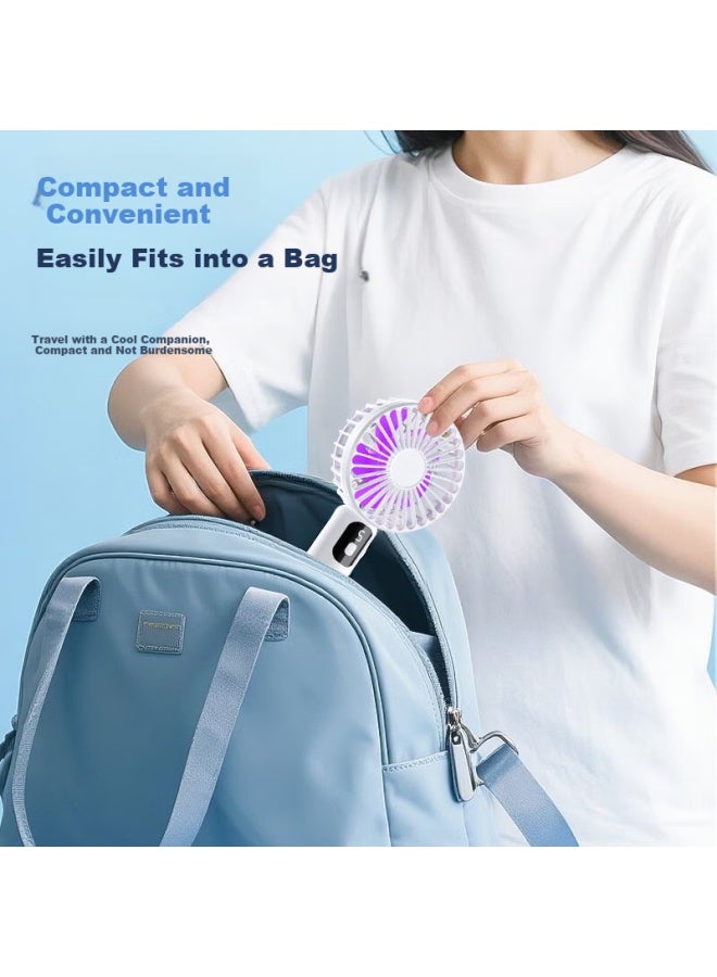 Hboalg Usb Handheld Mini Fan Portable Compact Electric Fan For Outdoor, Desktop, Office, Student Dormitory, Powerful Rechargeable High-power Small Fan Pink - Image 5