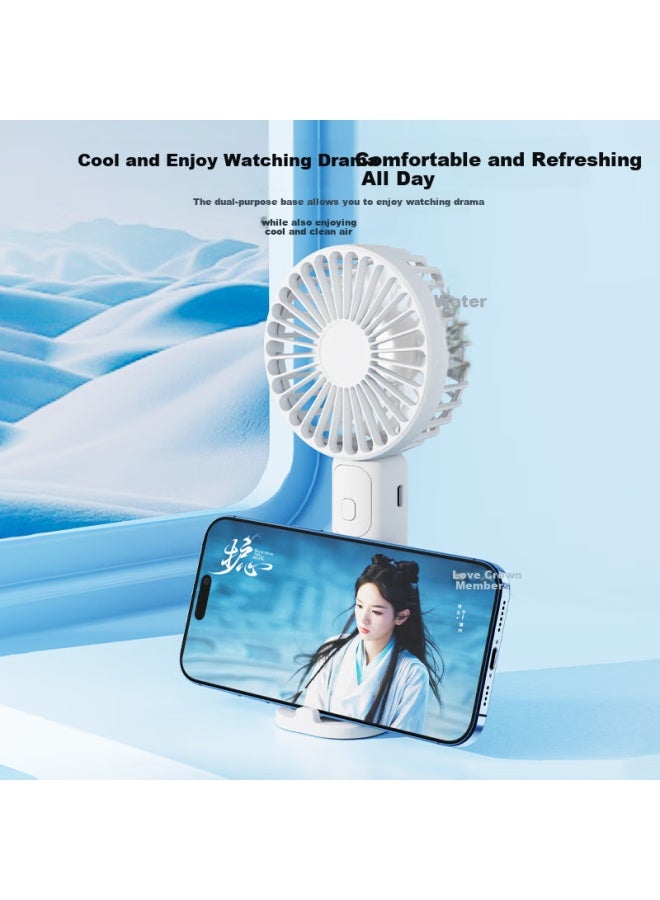 Hboalg Usb Handheld Mini Fan Portable Compact Electric Fan For Outdoor, Desktop, Office, Student Dormitory, Powerful Rechargeable High-power Small Fan Pink - Image 3